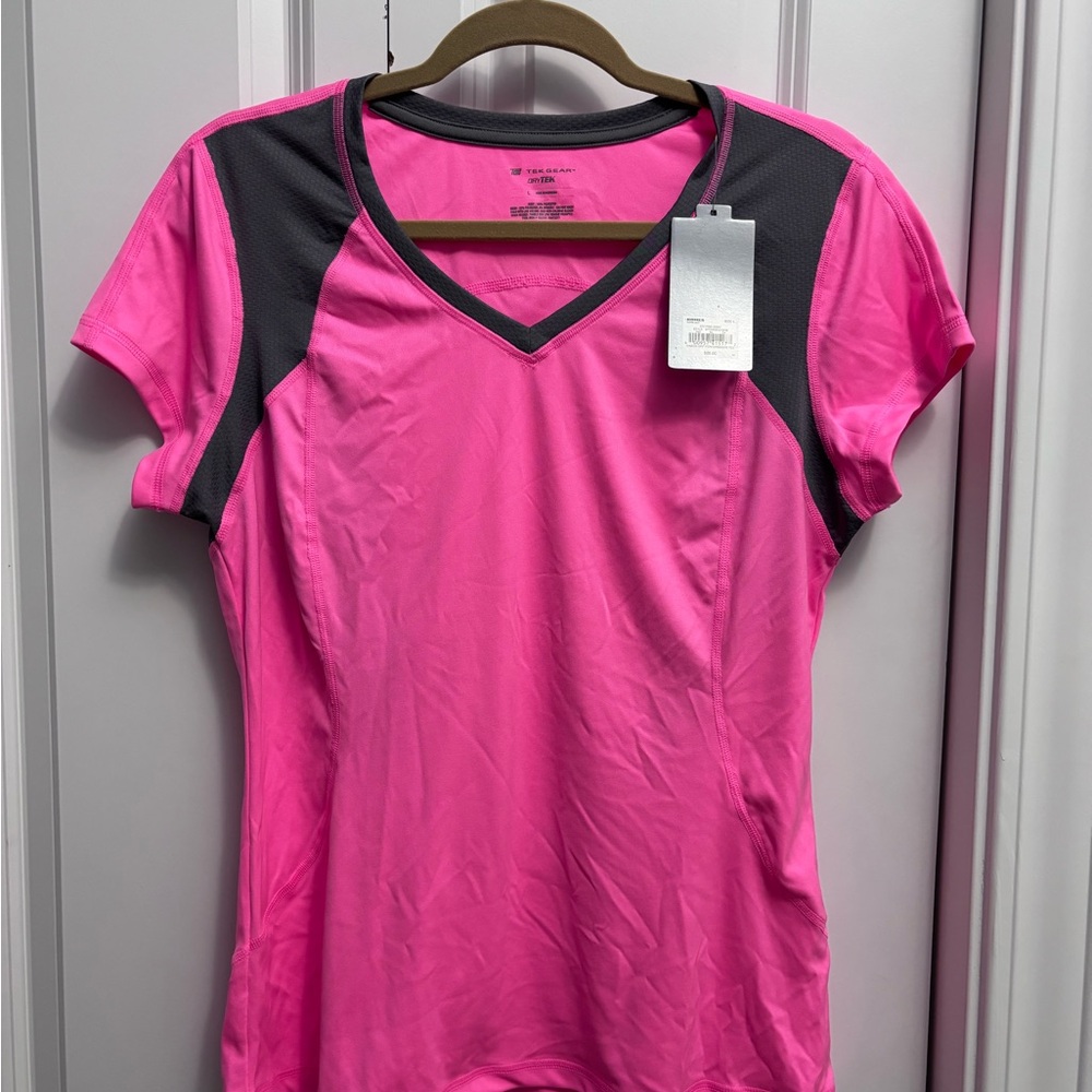 Tek Gear Pink and Gray Short Sleeve Top